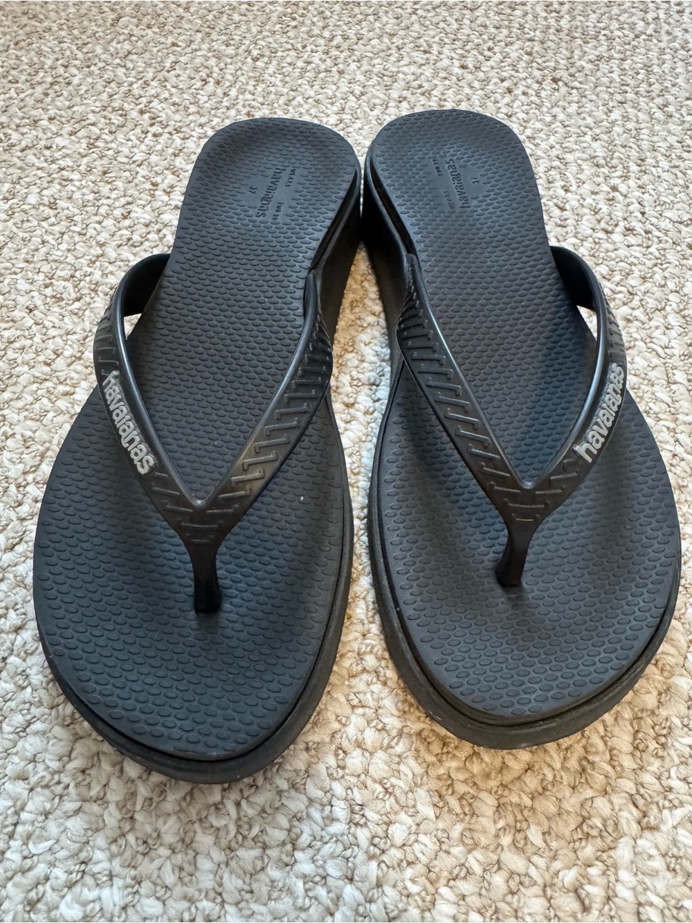 Havaianas Black Flip Flops - platform